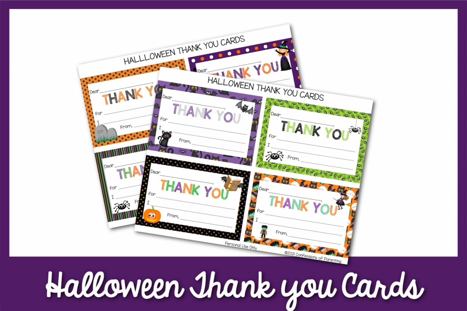 halloween thank you cards 1
