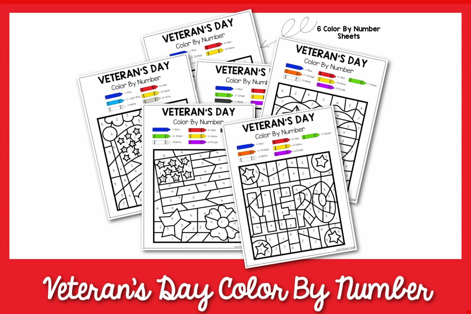 veterans day color by number copy