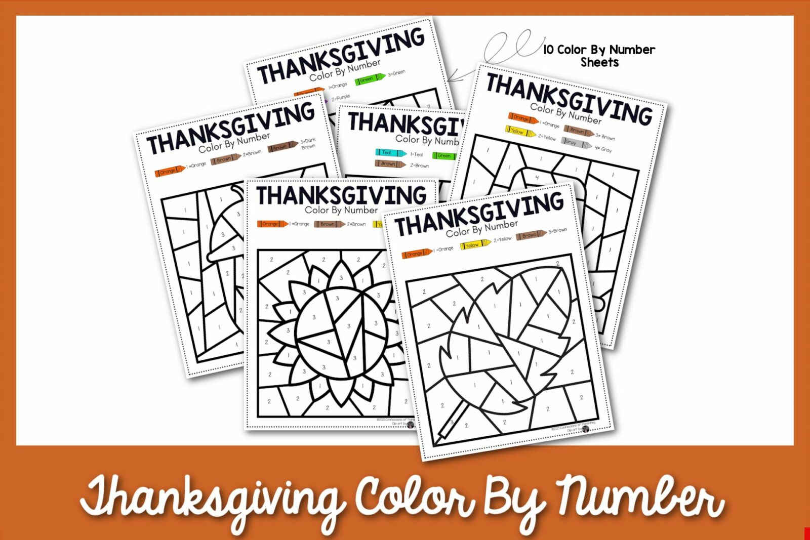 thanksgiving color by number 1