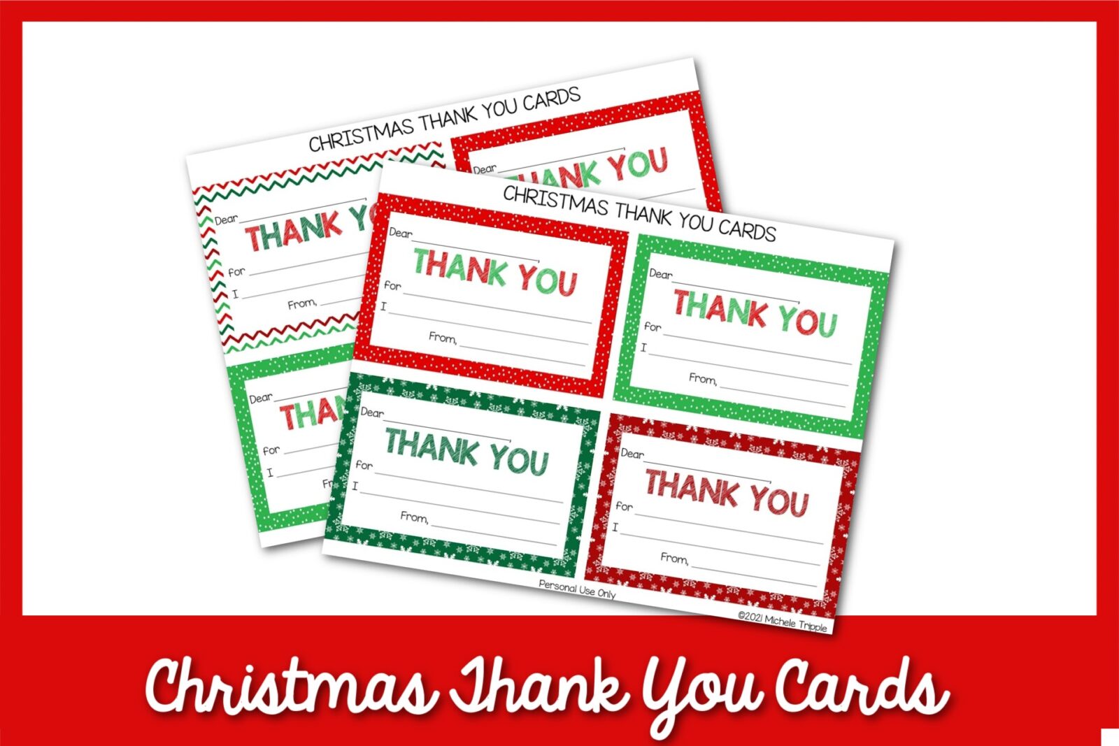 christmas thank you cards 1