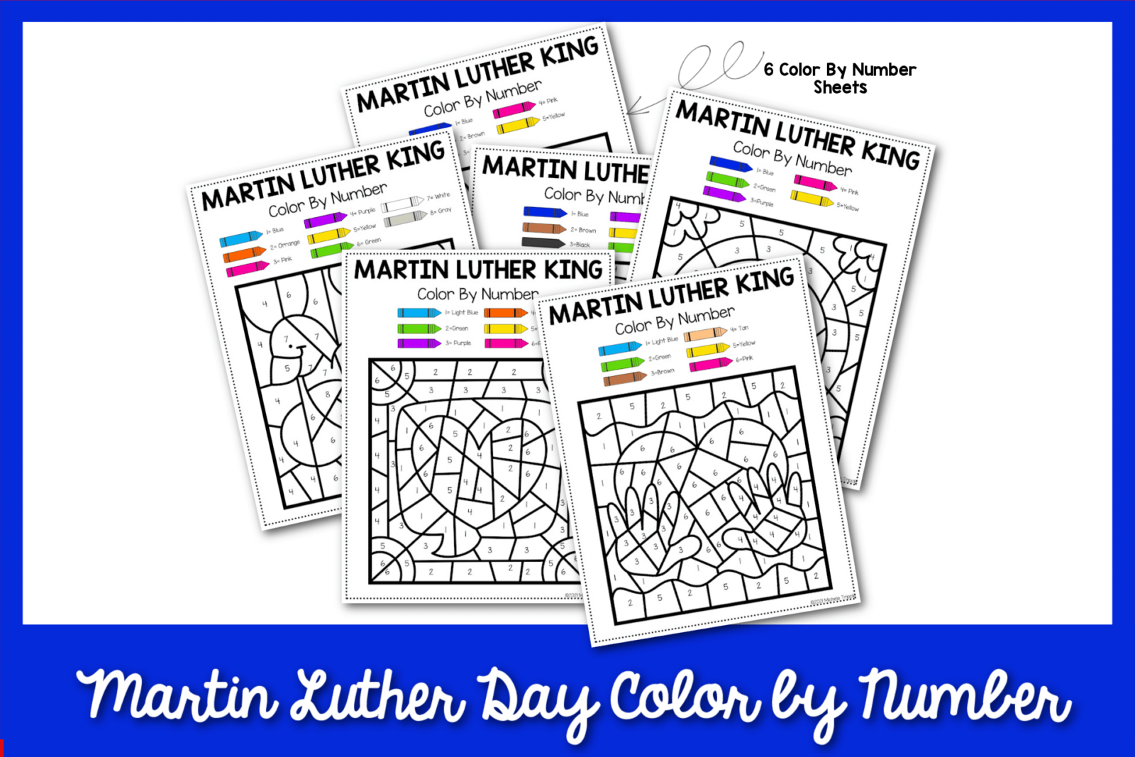 martin luther day color by number 1