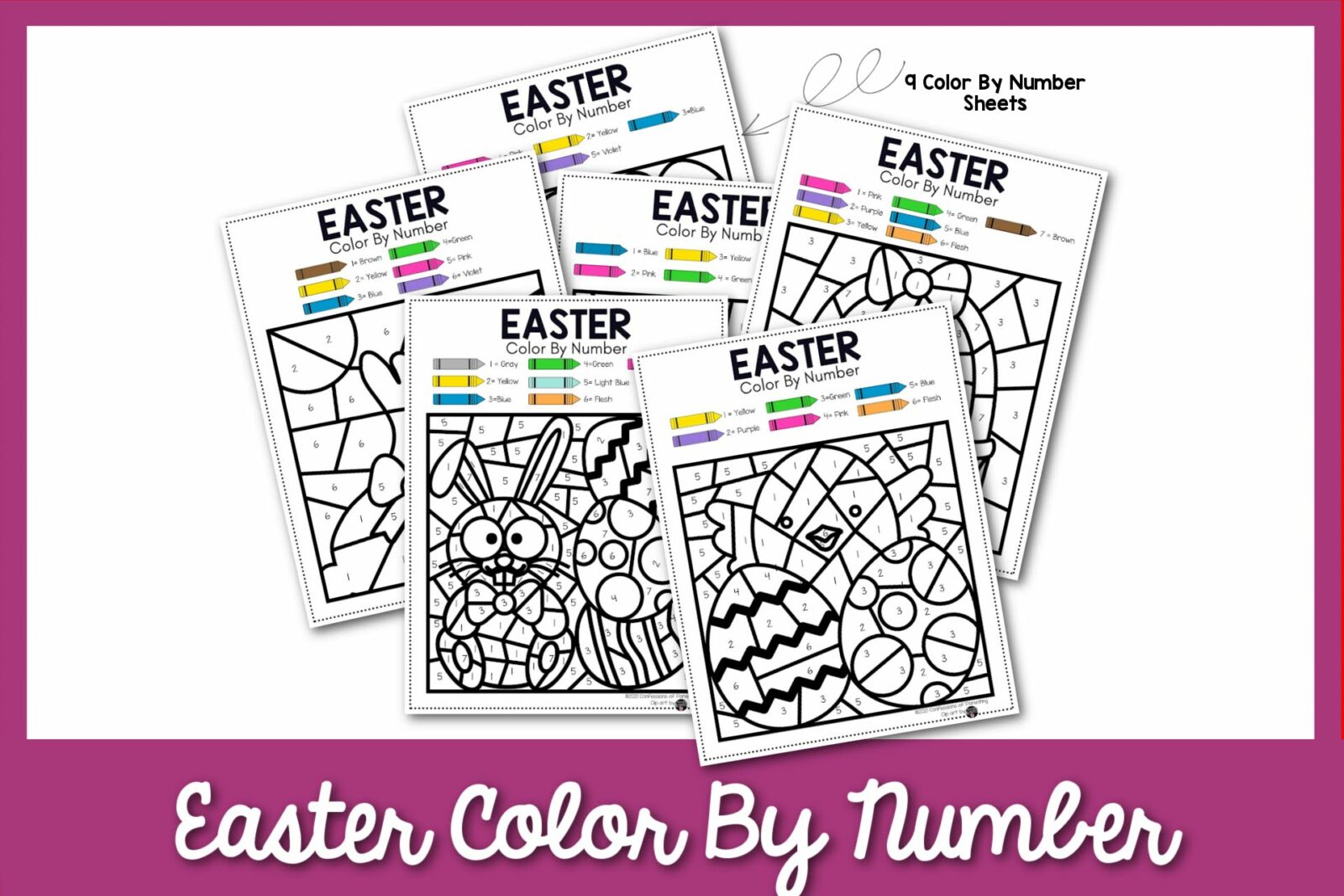 easter color by number 1