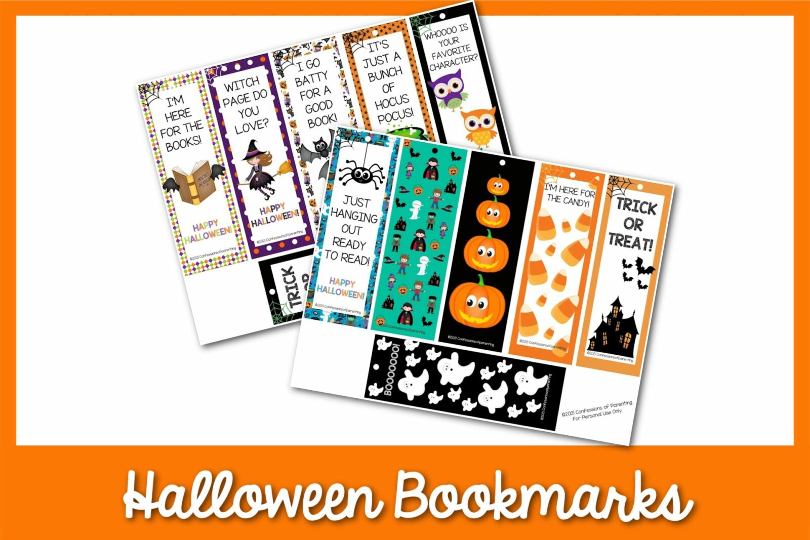 halloween bookmarks 1