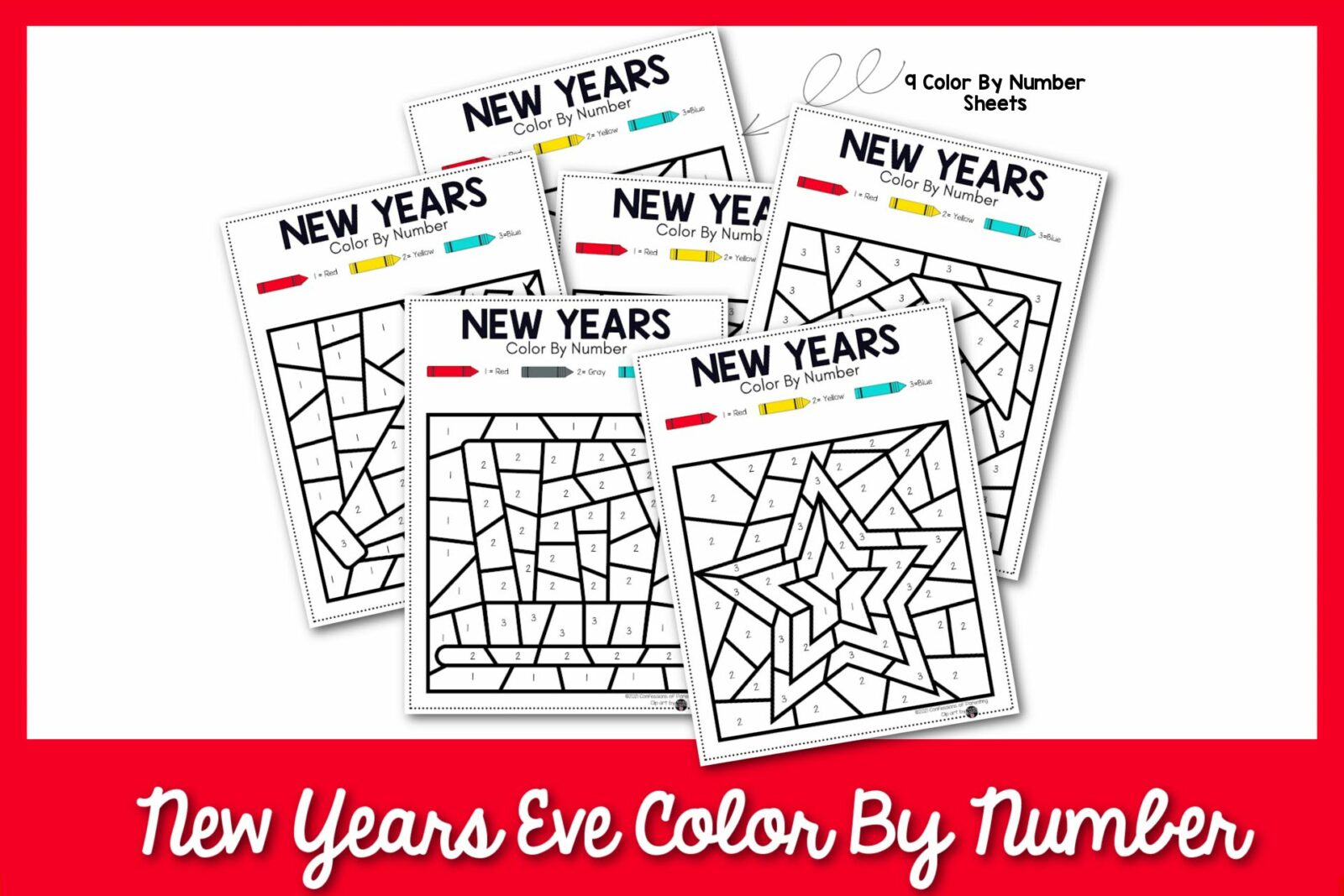 new years eve color by number