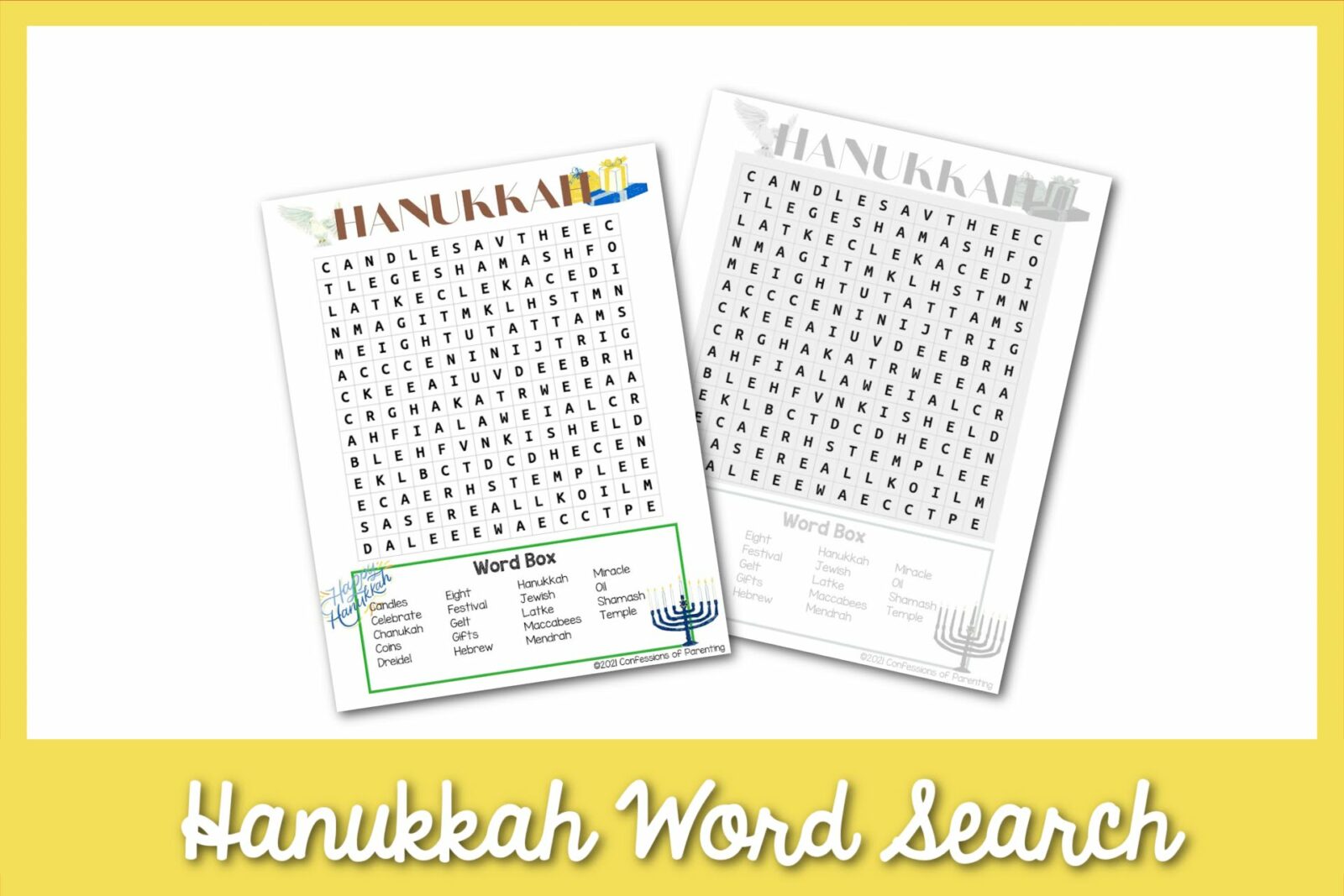 hanukkah word search