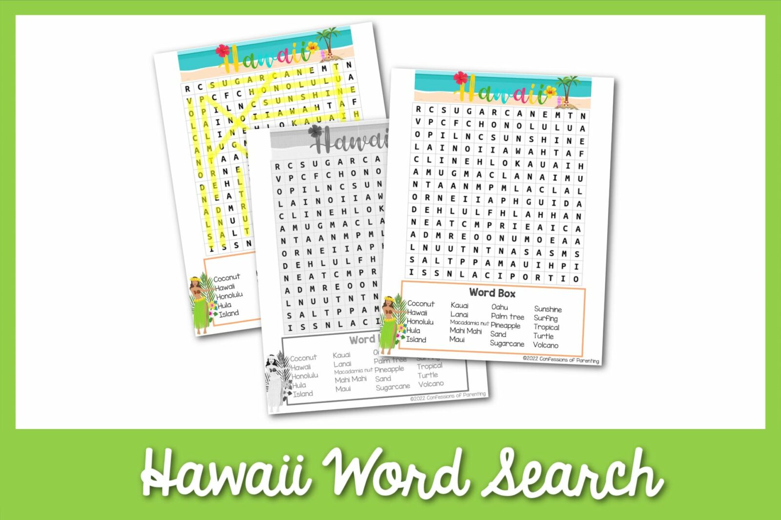 hawaii word search