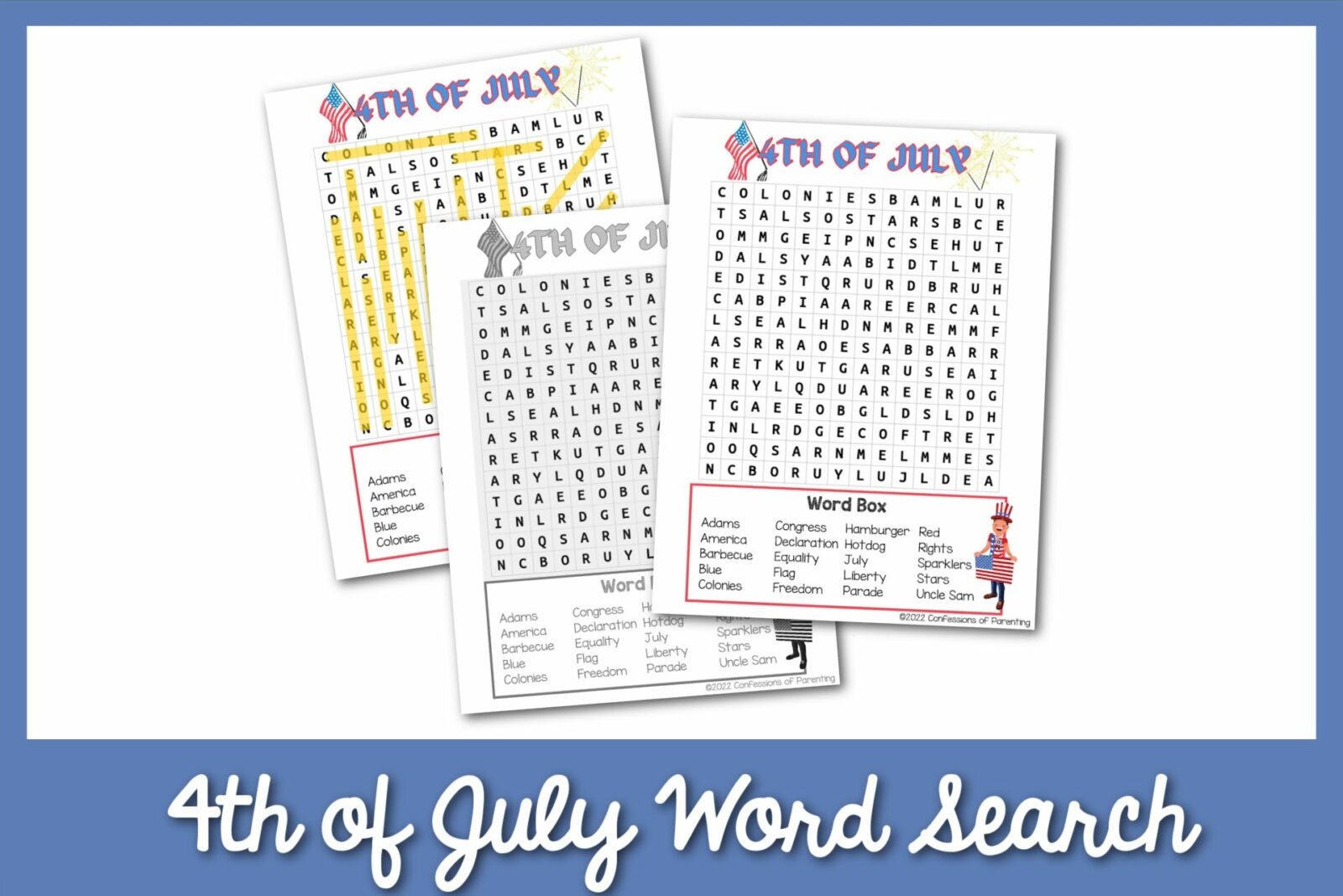 4th of july word search 1