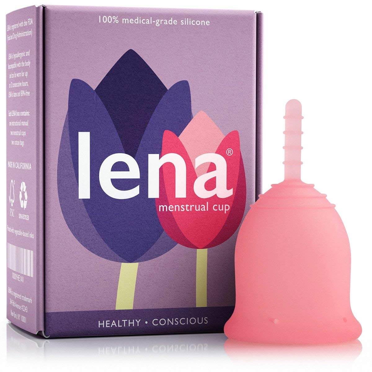 Lena Menstrual Cup Made in USA Tampon and Pad Alternative