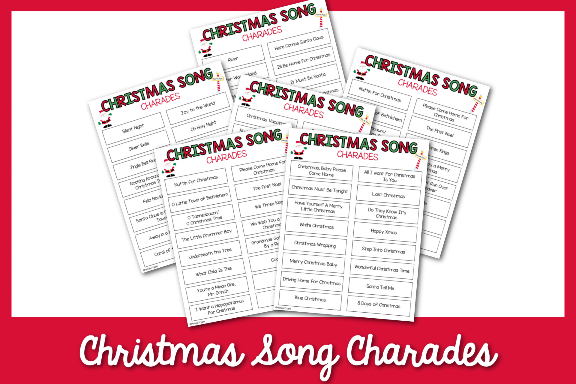 Christmas song charades