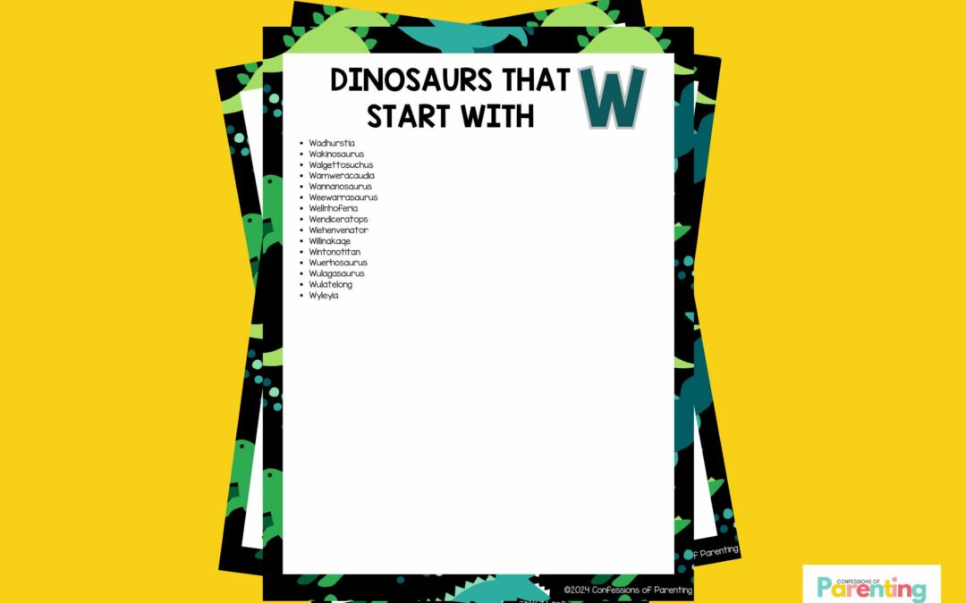 Danh sách đầy đủ các loài khủng long bắt đầu với W Plus Sự thật thú vị