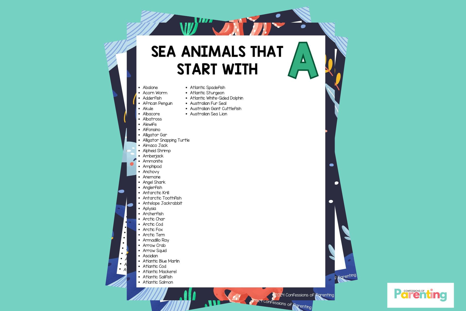44 loài động vật biển vui nhộn bắt đầu bằng chữ A [Plus Facts]